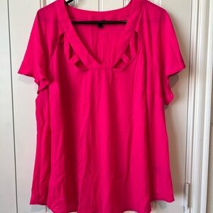 Torrid Bright Pink Short Sleeve Blouse